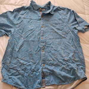Tommy Bahama Men's Casual Button Down Shirt Blue Palms XXL EUC